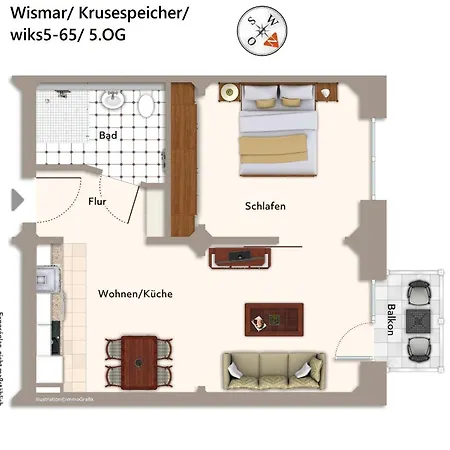 Apartman Krusespeicher Krusespeicher 5-65 Wißmar